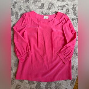 Kate Spade Vibrant Pink Blouse 100%silk women’s small